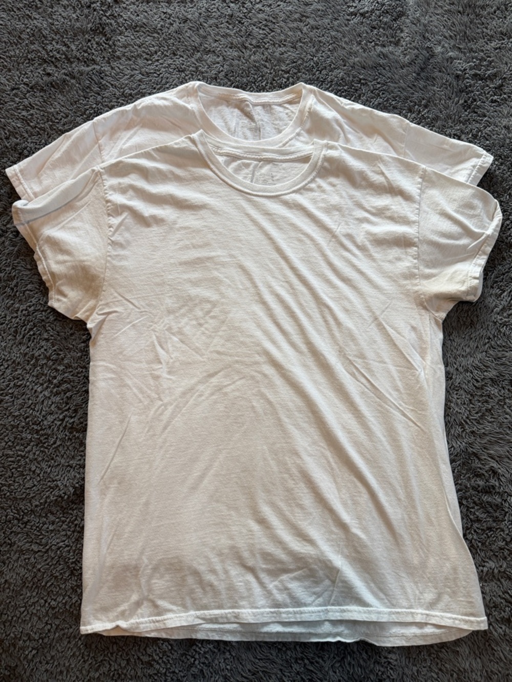 Fruit of the Loom White Short Sleeve Crew Neck T-Shirt - 2-Pack Look